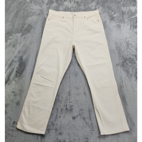 Signature Levi Strauss Jeans Womens 14 Cream Heritage High Rise Straight Stretch - Picture 1 of 14